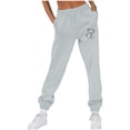 thumbnail image 1 of Jamicy Women's Sweatpants Clearance Sales Baggy High Elastic Waist Lightweight Athletic Joggers Winter Funny Print Thermal Workout Pants, 1 of 4