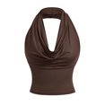 thumbnail image 1 of Jamicy Women's Tank Tops Cowl Neck Halter Neck Going Out Tops Open Back Sleeveless Y2k Crop Tank Top 2026 Casual Summer Shirt, 1 of 9