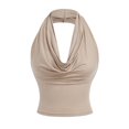 thumbnail image 1 of Jamicy Women's Tank Tops Cowl Neck Halter Neck Going Out Tops Open Back Sleeveless Y2k Crop Tank Top 2026 Casual Summer Shirt, 1 of 6