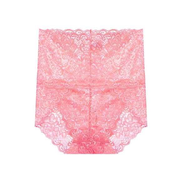 Jamicy Women's Underpants Valentine's Day Gift High Rise Breathable Mesh Lace Panties Lightweight No Show Panties Soft Breathable Underwear