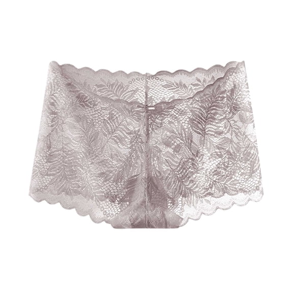 Jamicy Women's Underwear Solid Color Lace Hollow Out Boy-Short for Women, Soft Lace Underwear Floral Fashion Panties for Dating