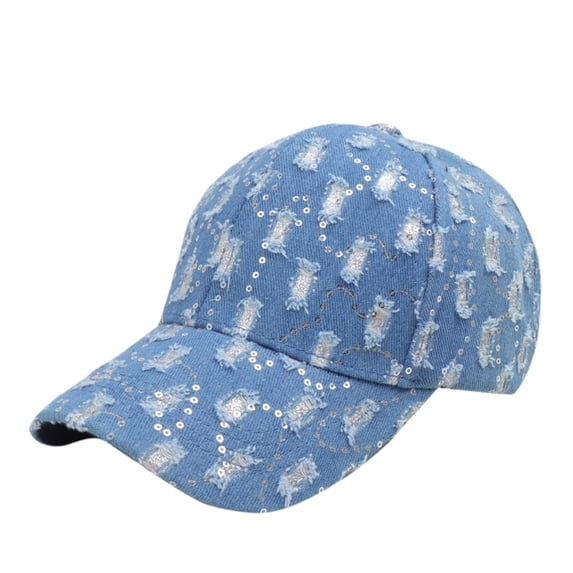 Jamicy Womens Baseball Hat Christmas Present Adjustable Breathable Rhinestone Baseball Cap for Women Men Sequins Casual Sports Cap Rhinestone Hat