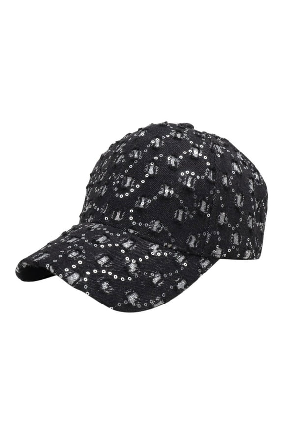 Womens Baseball Hat Christmas Present Adjustable Breathable Rhinestone Baseball Cap for Women Men Sequins Casual Sports Cap Rhinestone Hat