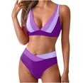 thumbnail image 1 of Jamicy Womens Bikini Swimsuits Fashion Swimwear 2 Piece Bathing Suits Color Block Criss Cross Swimwear Quick Dry Swimsuits, 1 of 6