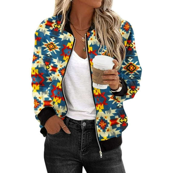 Jamicy Womens Fall Jackets Bomber Jackets Lightweight Full Zip Up Cropped Coats Fashion Windbreaker Outerwear Casual Quilted Jacket