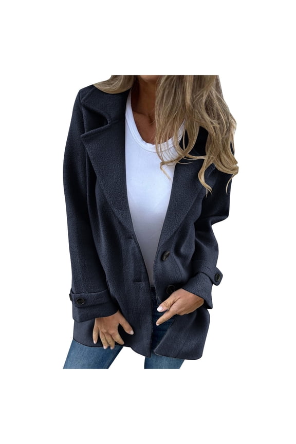 Womens Jackets Trendy Comfy Elegant Overcoat Notched Lapel Single Breasted Soft Versatile Outerwear Winter Long Coat