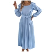 green emerald velvet dress Teacher Dresses for Women Business Casual Elegant Work Dresses 2026 Summer  Tie High Waisted Maxi Dresses Crewneck Wrap Office Dresses Flowy Boho  Wedding Dresses Long Frocks for Women Streetwear at Amazon Women's main image 1
