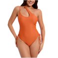 thumbnail image 1 of Lopecy-Sta Womens One Piece Workout Bodysuit 2025 New Women's One Piece One Shoulder Swimsuit with Drawstring Tummy Control Bathing Suit High Cut Swim Suits, 1 of 5