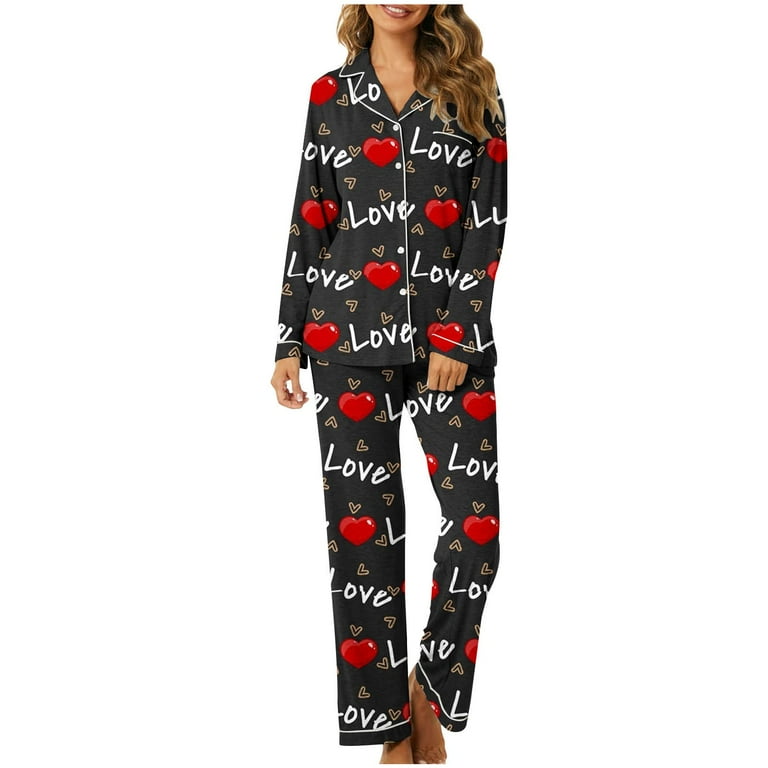 Jamicy Womens Pajamas Set Womens Pajama Sets Valentine'S Day Two