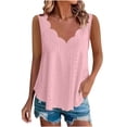 thumbnail image 1 of Jamicy Womens Summer Tank Tops Plus Size V Neck Eyelet Embroidery Sleeveless Stretchy Trendy Loose Fit Casual Flowy Shirts, 1 of 8