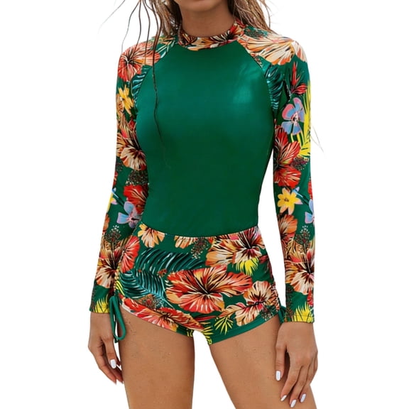 Jamicy Womens Swimsuits Tankini Rash Guard & Swim Shorts, Long Sleeve Swim Shirt, Quick Dry Swimsuits Upf 50  Spf Sun & Uv Protection