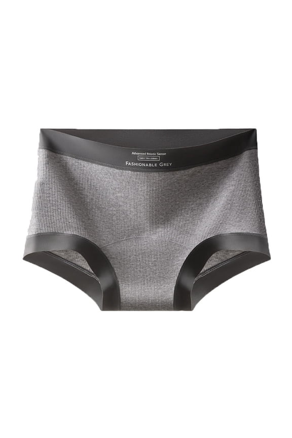 Womens Underwear Valentine's Day Gift Solid Color High Waisted Cotton Panties Stretch