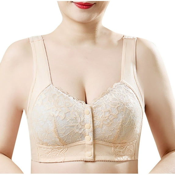 Lopecy-Sta Womens Underwear Womens Daily Wear Women's Solid Color Backless Front Closure Bras for Older Women Comfortable Bra Underwear Everyday Bras
