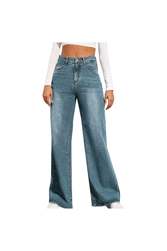 Womens Wide Leg Pants Jeans for Women Denim Loose Fit Western High Cut Flare Wide Leg Fall Summer Jeans 2024