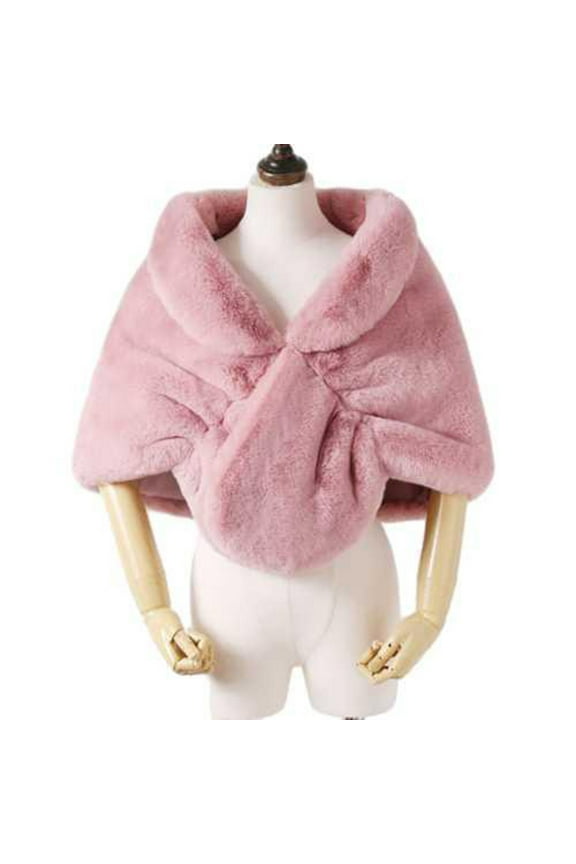 Wraps for Women Lightweight Faux Fur Shawl Wrap Stole Shrug Winter Bridal Wedding Cover Up