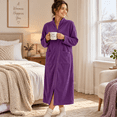 thumbnail image 1 of Jamicy Zipper Pajama Robes for Women Winter Leisure Long Sleeve Lightweight House Coats with Pockets Zip Up Bathrobe Loungewear, 1 of 7