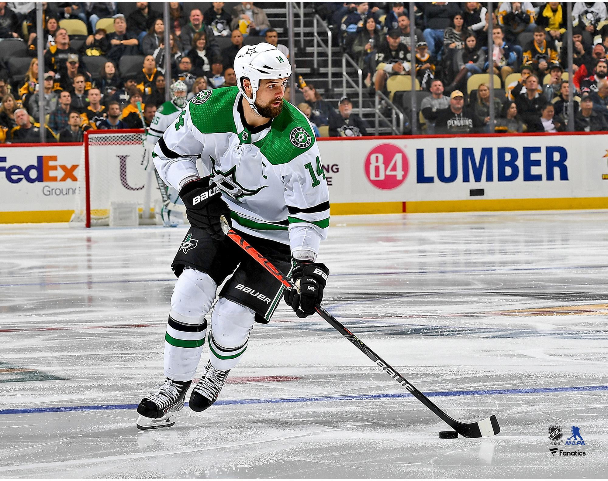 Jamie Benn Dallas Stars Unsigned White Jersey Skating Photograph