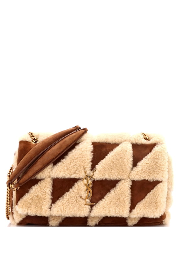 Jamie Flap Bag Quilted Suede and Shearling Medium By Rebag