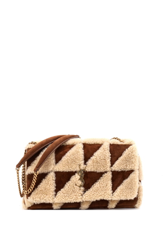 Jamie Flap Bag Quilted Suede and Shearling Medium By Rebag