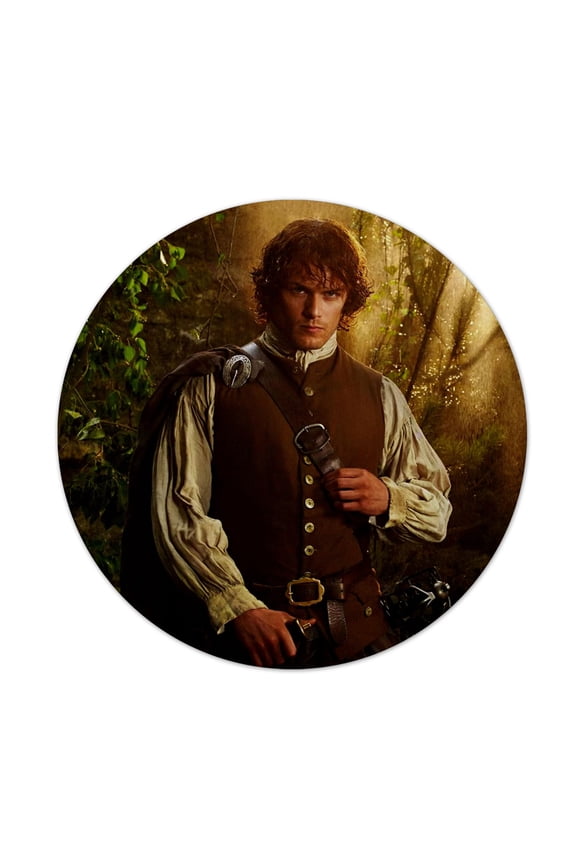 Jamie Fraser In Forest 7.5" Round 1/4" Thick Mousepad