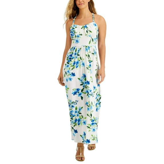 Jamie Layla Petite Floral Print Empire Maxi Dress Egret PM
