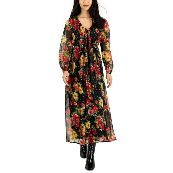 Jamie Layla Petite Foil Dot Floral Print Maxi Dress M Rouge Red Floral PM
