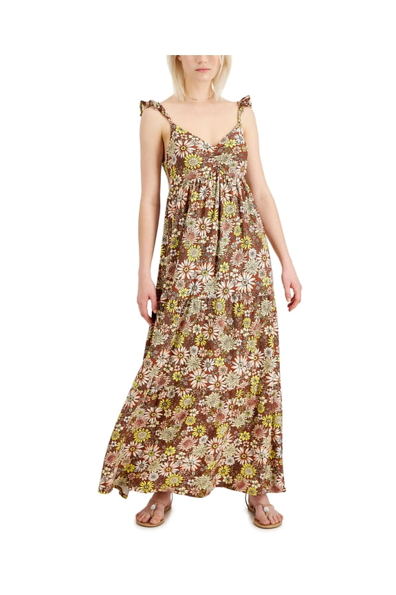 Petite Printed Sleeveless Maxi Dress Sequoia PXL