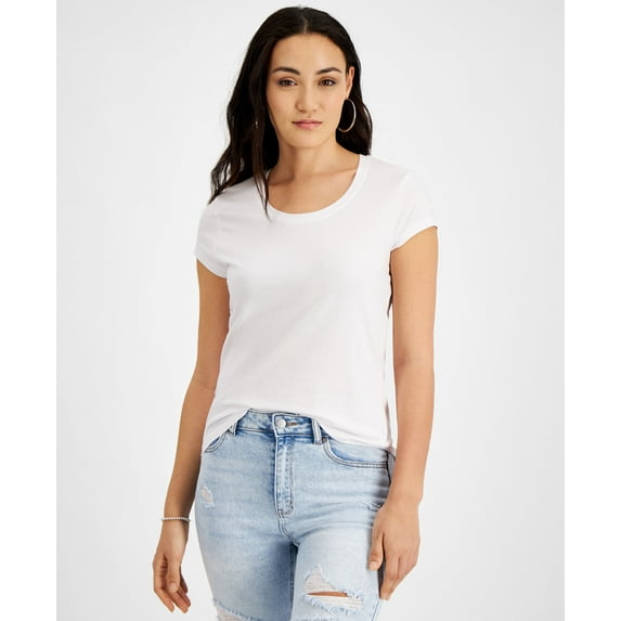 Jamie Layla Petite Scoop Neck Cap Sleeve T-Shirt White PM
