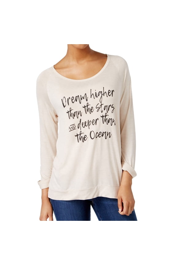 Jamie & Layla Womens Casual Graphic T-Shirt, Beige, Large