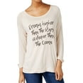 thumbnail image 1 of Jamie & Layla Womens Casual Graphic T-Shirt, Beige, Small, 1 of 2
