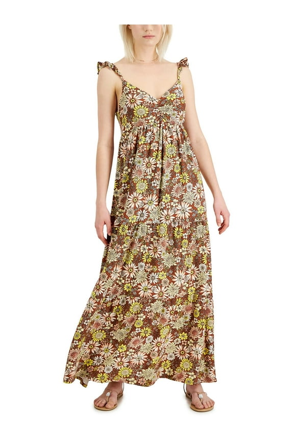 Jamie & Layla Womens Petites Floral Print Long Maxi Dress