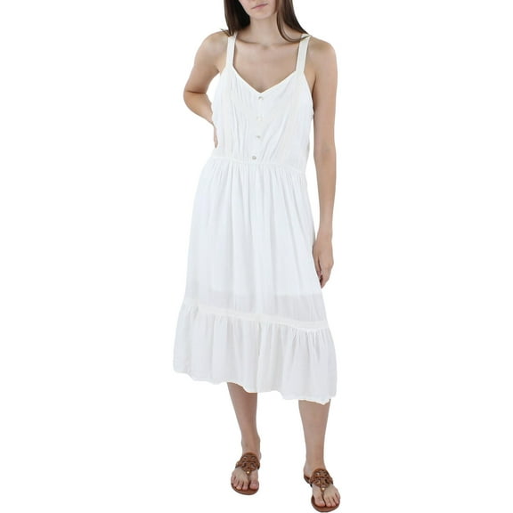 Jamie & Layla Womens Petites Gauze Midi Shift Dress