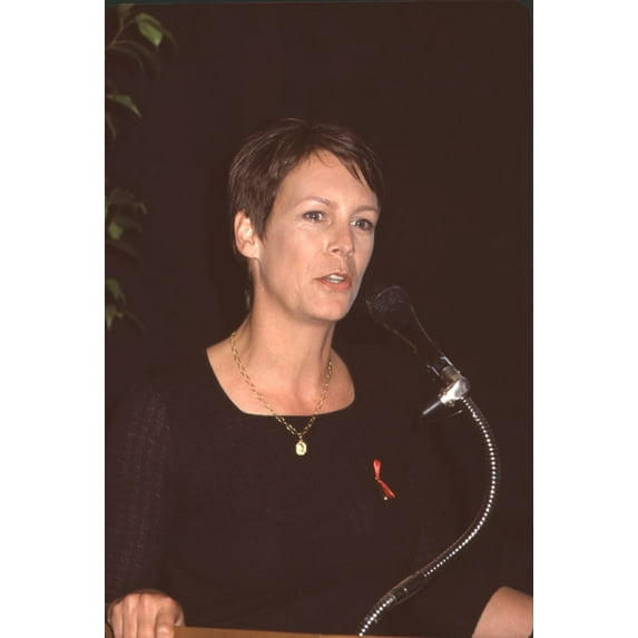 Jamie Lee Curtis Speaking Into Microphone At Red Ribbon Event Photo Print (8 x 10) - Item # CPA4202