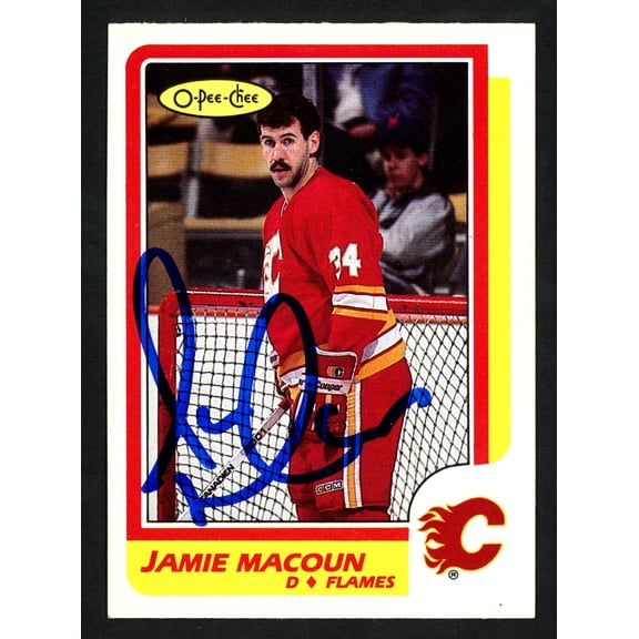 Jamie Macoun Autographed 1986-87 O-Pee-Chee Card #203 Calgary Flames SKU #152016