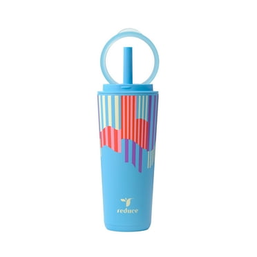 Reduce Jamie Makeup 22oz Halo Tumbler with Pop-Up Handle with Spill-Proof Straw - Candy Stripe