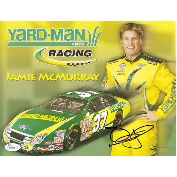 Jamie McMurray autographed Yard-Man Racing NASCAR photo card (JSA)