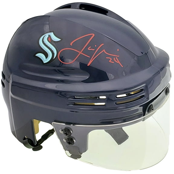 Jamie Oleksiak Autographed Seattle Kraken Blue Mini Helmet Fanatics Holo 200298