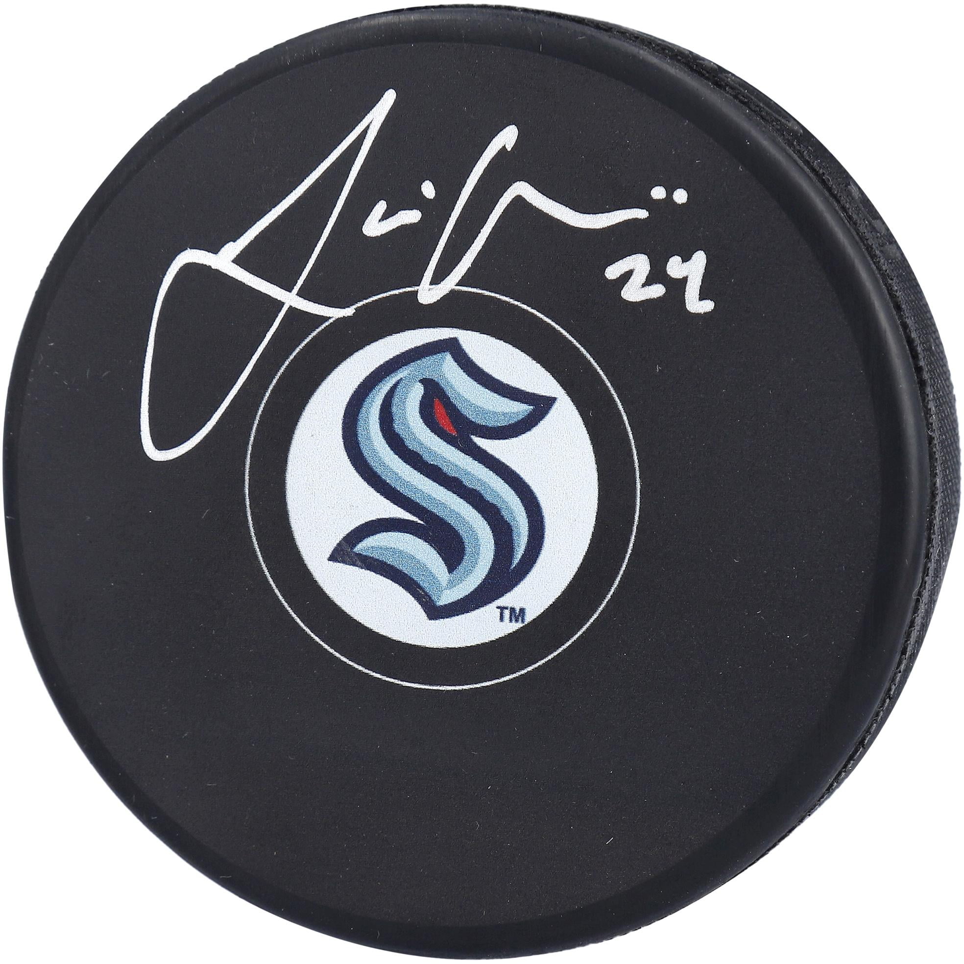 Jamie Oleksiak Seattle Kraken Autographed Hockey Puck - Fanatics Authentic Certified