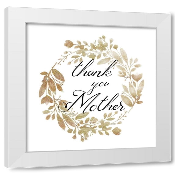 Jamie Phillip 4x14 White Modern Wood Framed Wall Art Titled - Thank You Mother