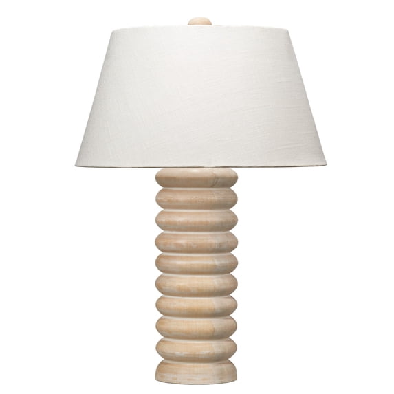 Jamie Young Abacus Mango Wood Table Lamp with Linen Shade Brown