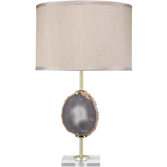 Jamie Young Co Agate Slice Transitional Metal Table Lamp in Natural
