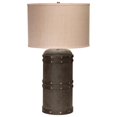 thumbnail image 1 of Jamie Young Co Barrel Leather Elephant Hemp Table Lamp in Vintage Brown, 1 of 2