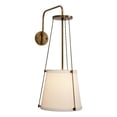thumbnail image 1 of Jamie Young Co California 1-Light Metal & Linen Wall Sconce in Brass/Off White, 1 of 9