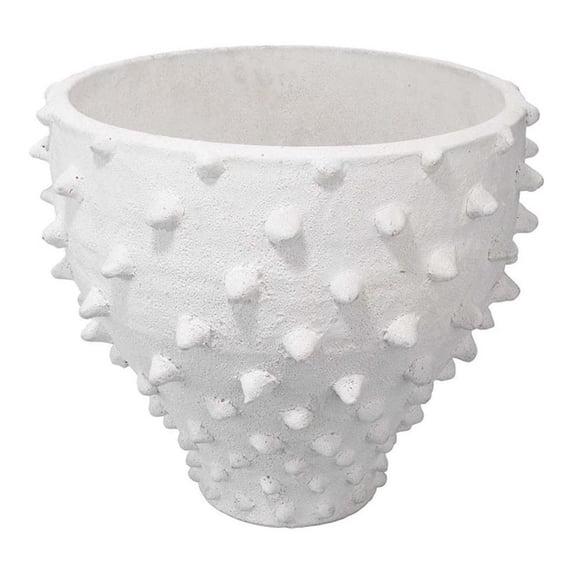 Jamie Young Co Coastal Ceramic Spike Vase in Textured Matte White