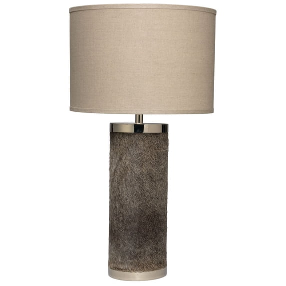 Jamie Young Co Column Coastal Faux Leather Hide/Linen Table Lamp in Natural