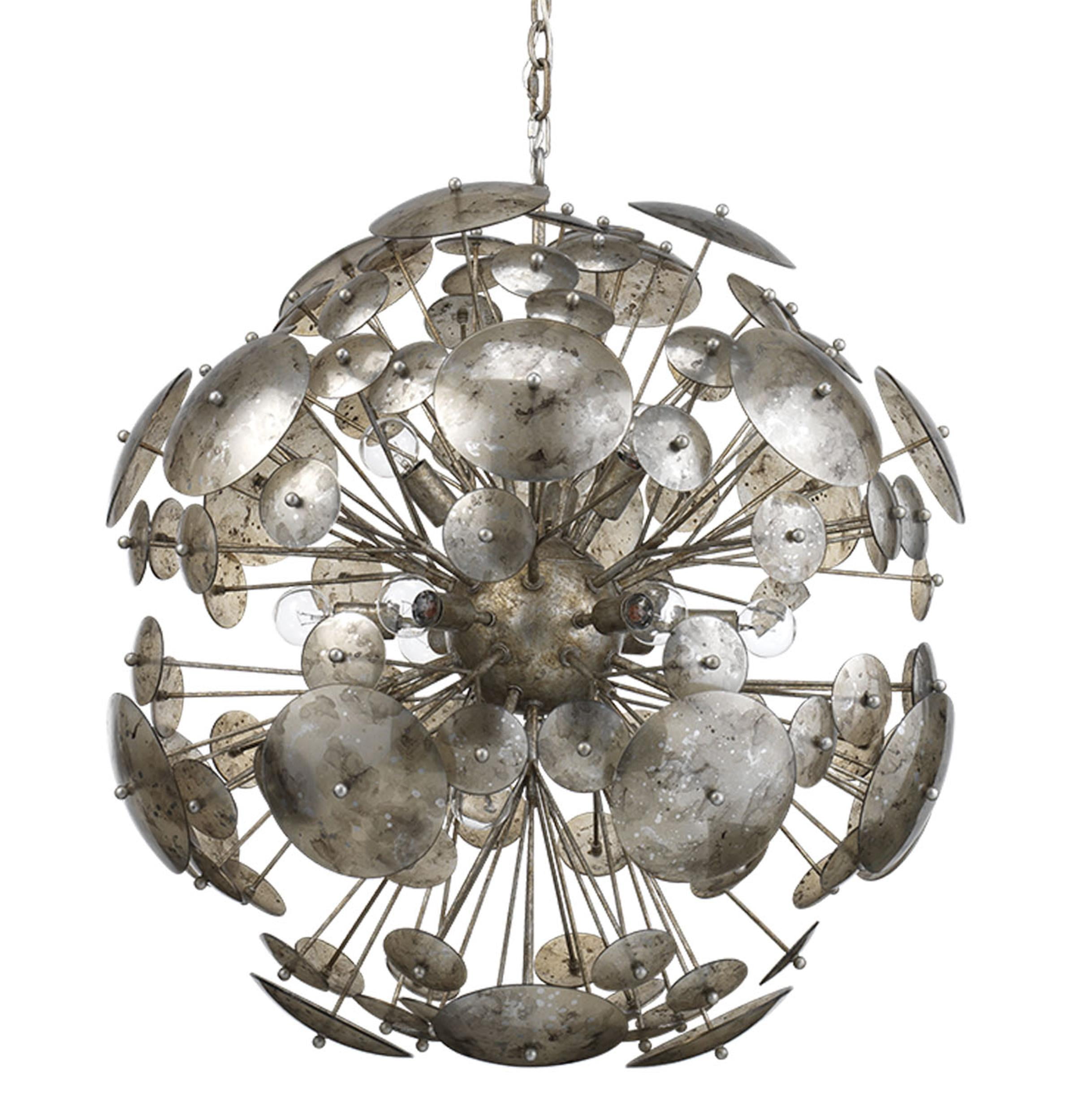 Antique Mercury Glass 12-Light Sputnik Chandelier