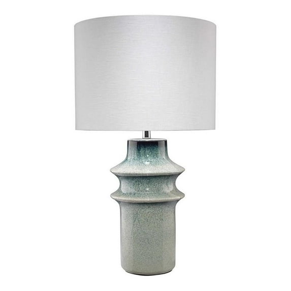 Jamie Young Co Cymbals Coastal Ceramic Table Lamp in Blue Reactive Glaze