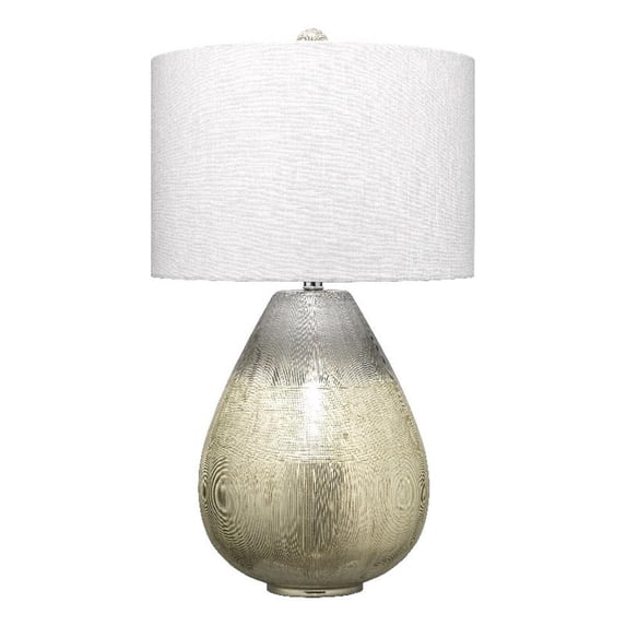 Jamie Young Co Damsel 1-Light Glass & Linen Table Lamp in Silver/Off White