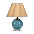 thumbnail image 1 of Jamie Young Co Dottie Blown Glass Table Lamp with Raffia Shade Blue, 1 of 4