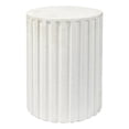 thumbnail image 1 of Jamie Young Co Fluted Circular Transitional Stone Side Table in Antique White, 1 of 5